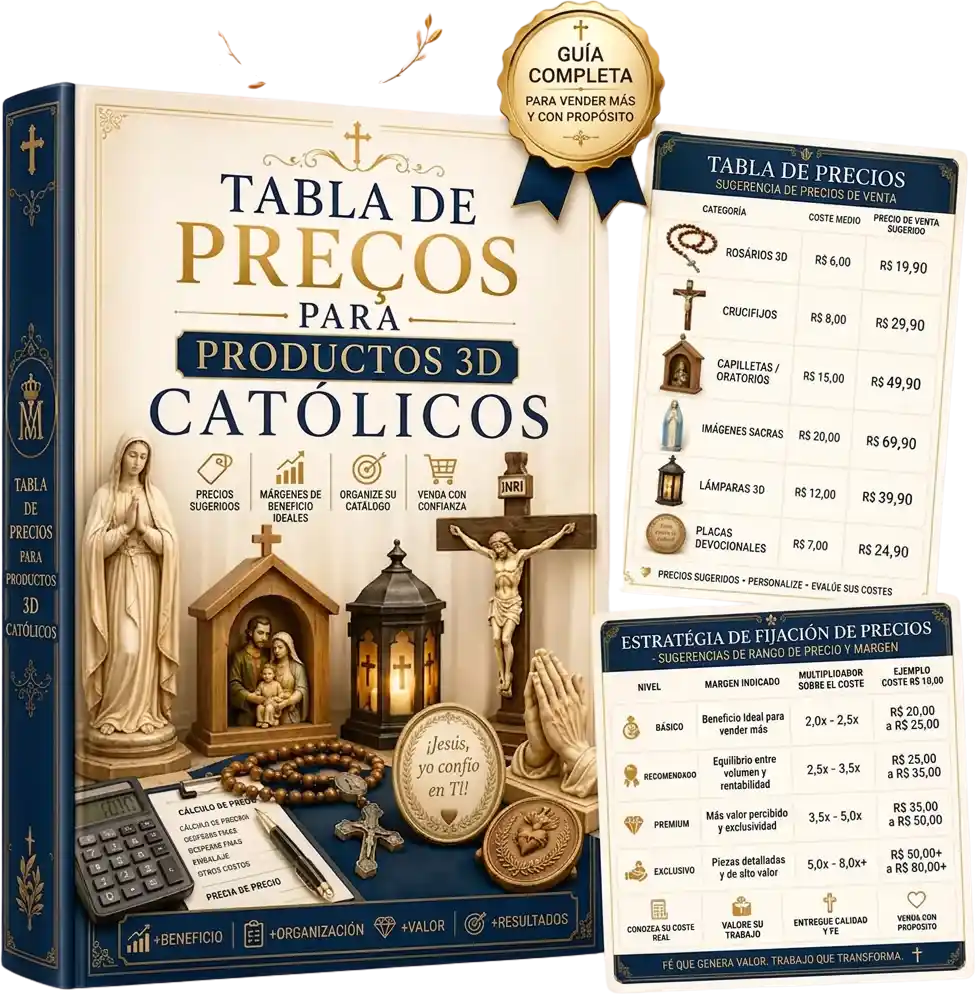 Tabla de Precios para Productos 3D Católicos