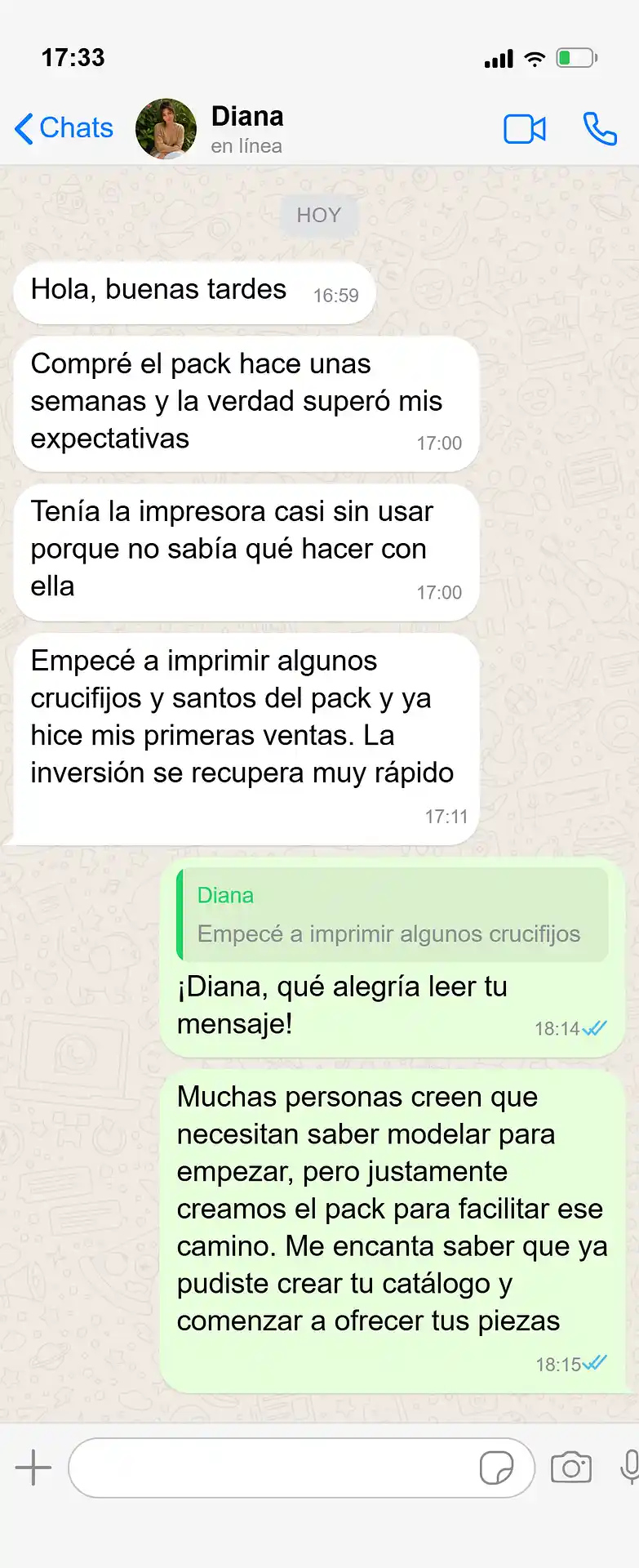 Testimonio de cliente Diana sobre el Mega Pack Católico